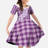 Violet Hawaii Palaka Kid Short Sleeve Dress Hawaiian Pikake Lei