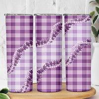 Violet Hawaii Palaka Skinny Tumbler Hawaiian Pikake Lei LT05 - Polynesian Pride