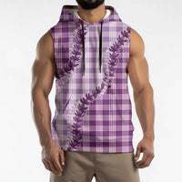 Violet Hawaii Palaka Sleeveless Hoodie Hawaiian Pikake Lei