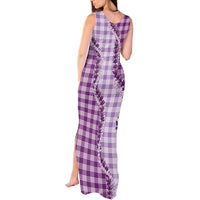 Violet Hawaii Palaka Tank Maxi Dress Hawaiian Pikake Lei