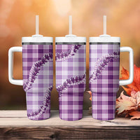 Violet Hawaii Palaka Tumbler With Handle Hawaiian Pikake Lei LT05 - Polynesian Pride