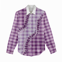 Violet Hawaii Palaka Women Casual Shirt Hawaiian Pikake Lei