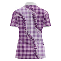 Violet Hawaii Palaka Women Polo Shirt Hawaiian Pikake Lei