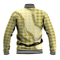 Yellow Hawaii Palaka Baseball Jacket Hawaiian Pikake Lei