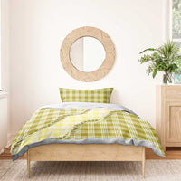 Yellow Hawaii Palaka Bedding Set Hawaiian Pikake Lei