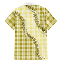 Yellow Hawaii Palaka Hawaiian Shirt Hawaiian Pikake Lei LT05 - Polynesian Pride