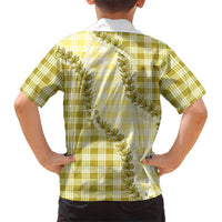 Yellow Hawaii Palaka Hawaiian Shirt Hawaiian Pikake Lei LT05 - Polynesian Pride
