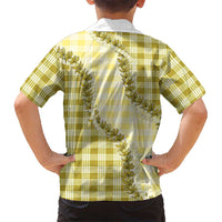 Yellow Hawaii Palaka Kid Hawaiian Shirt Hawaiian Pikake Lei