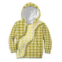 Yellow Hawaii Palaka Kid Hoodie Hawaiian Pikake Lei
