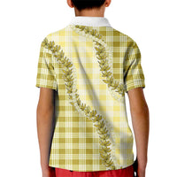 Yellow Hawaii Palaka Kid Polo Shirt Hawaiian Pikake Lei