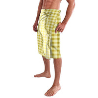 Yellow Hawaii Palaka Lavalava Hawaiian Pikake Lei