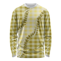 Yellow Hawaii Palaka Long Sleeve Shirt Hawaiian Pikake Lei