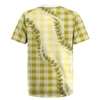 Yellow Hawaii Palaka Rugby Jersey Hawaiian Pikake Lei