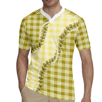 Yellow Hawaii Palaka Rugby Jersey Hawaiian Pikake Lei