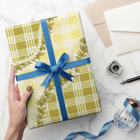 Yellow Hawaii Palaka Wrapping Paper Hawaiian Pikake Lei LT05 - Polynesian Pride