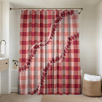 Red Hawaii Palaka Bathroom Set Hawaiian Pikake Lei LT05 Shower Curtain Only Red - Polynesian Pride