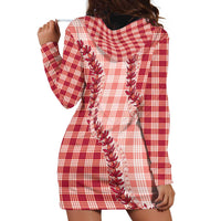 Red Hawaii Palaka Hoodie Dress Hawaiian Pikake Lei