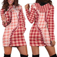 Red Hawaii Palaka Hoodie Dress Hawaiian Pikake Lei