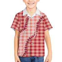 Red Hawaii Palaka Kid Hawaiian Shirt Hawaiian Pikake Lei
