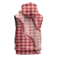 Red Hawaii Palaka Sleeveless Hoodie Hawaiian Pikake Lei