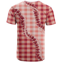 Red Hawaii Palaka T Shirt Hawaiian Pikake Lei