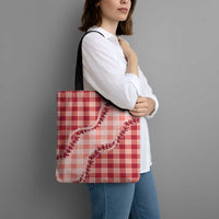 Red Hawaii Palaka Tote Bag Hawaiian Pikake Lei LT05 - Polynesian Pride
