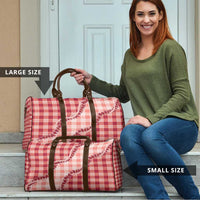 Red Hawaii Palaka Travel Bag Hawaiian Pikake Lei