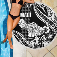 Hawaii Maui Upena Kiloi Beach Blanket Kakau Tribal Pattern Black Version