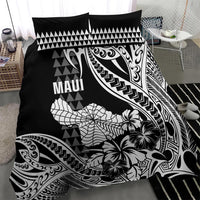 Hawaii Maui Upena Kiloi Bedding Set Kakau Tribal Pattern Black Version