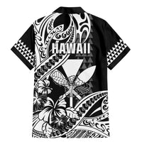 Hawaii Maui Upena Kiloi Family Matching Mermaid Dress and Hawaiian Shirt Kakau Tribal Pattern Black Version
