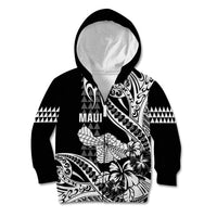 Hawaii Maui Upena Kiloi Kid Hoodie Kakau Tribal Pattern Black Version