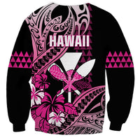 Hawaii Maui Upena Kiloi Sweatshirt Kakau Tribal Pattern Pink Version