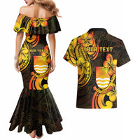 Personalised Kiribati Independence Day Couples Matching Mermaid Dress and Hawaiian Shirt 46th Anniversary