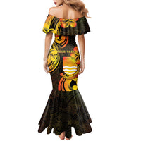 Personalised Kiribati Independence Day Family Matching Mermaid Dress and Hawaiian Shirt 46th Anniversary