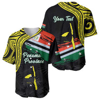 Personalised Vanuatu Penama Day Baseball Jersey Grunge Flag Style - Polynesian Pride