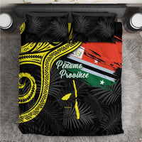 Vanuatu Penama Day Bedding Set Grunge Flag Style - Polynesian Pride