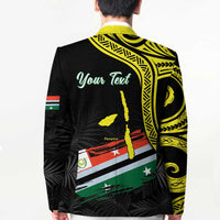 Personalised Vanuatu Penama Day Blazer Grunge Flag Style - Polynesian Pride