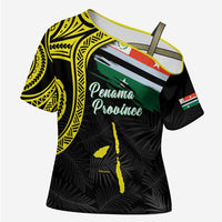 Personalised Vanuatu Penama Day Cross Shoulder Shirt Grunge Flag Style - Polynesian Pride
