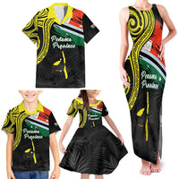 Personalised Vanuatu Penama Day Family Matching Tank Maxi Dress and Hawaiian Shirt Grunge Flag Style - Polynesian Pride