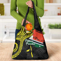 Vanuatu Penama Day Grocery Bag Grunge Flag Style - Polynesian Pride