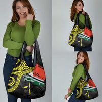 Vanuatu Penama Day Grocery Bag Grunge Flag Style - Polynesian Pride