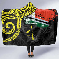 Vanuatu Penama Day Hooded Blanket Grunge Flag Style - Polynesian Pride