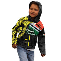 Personalised Vanuatu Penama Day Kid Hoodie Grunge Flag Style - Polynesian Pride