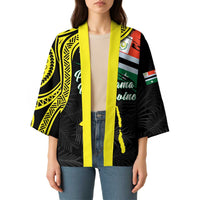 Personalised Vanuatu Penama Day Kimono Grunge Flag Style - Polynesian Pride