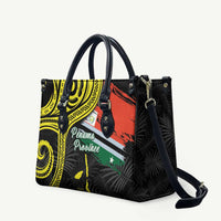 Vanuatu Penama Day Leather Bag Grunge Flag Style - Polynesian Pride