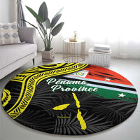 Vanuatu Penama Day Round Carpet Grunge Flag Style - Polynesian Pride