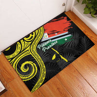 Vanuatu Penama Day Rubber Doormat Grunge Flag Style - Polynesian Pride