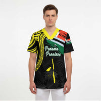 Personalised Vanuatu Penama Day Scrub Top Grunge Flag Style - Polynesian Pride