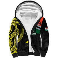 Personalised Vanuatu Penama Day Sherpa Hoodie Grunge Flag Style - Polynesian Pride