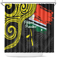 Vanuatu Penama Day Shower Curtain Grunge Flag Style - Polynesian Pride